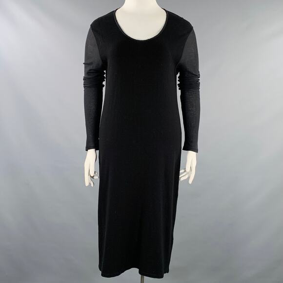 DAMIR DOMA Size L Black Viscose Blend Long Sleeve Dress - Picture 1 of 7